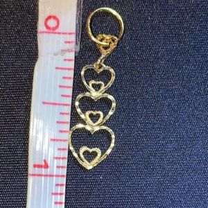 14k Gold  Hearts Pendant